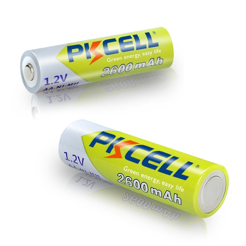 8pcs PKCELL Battery NIMH AA 2600Mah 1.2V 2A Ni-Mh aa Rechargeable Batteries AA Bateria Baterias + 2pcs Battery Hold Case Boxes