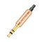1pc Aluminum Jack 3.5 Earphone Plug with Tail plug clamps 3.5mm 3 pole Stereo Male Plug Gold Plated Wire Connector