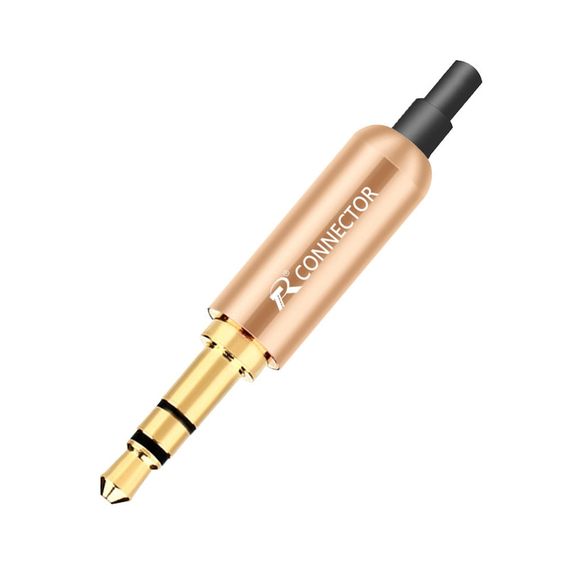 1pc Aluminum Jack 3.5 Earphone Plug with Tail plug clamps 3.5mm 3 pole Stereo Male Plug Gold Plated Wire Connector