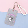 Kawaii Sanrio Keychain Cartoon Cat Sliding Card Holder Student Meal Card Bus Card Holder Lady Id Card Credit Card Holder Lanyard