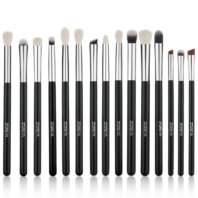 ZOREYA Black Makeup Brushes Set Eye Face Cosmetic Foundation Powder Blush Eyeshadow Kabuki Blending Make up Brush Beauty Tool