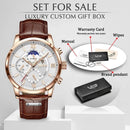 LIGE Men Watches 2022 New Fashion Leather Waterproof Luminous Top Brand Luxury Mens Quartz Wristwatch Men Relogio Masculino+box