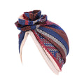 Pastoral Floral Print Turban Women National Wind Muslim Hat Bandana Chemotherapy Hat Sleep Caps Beanies Headwrap Fashion Casual