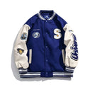 2021 street retro Letter embroidery baseball uniform cotton bomber jacket women winter loose all-match casual thickened jacket