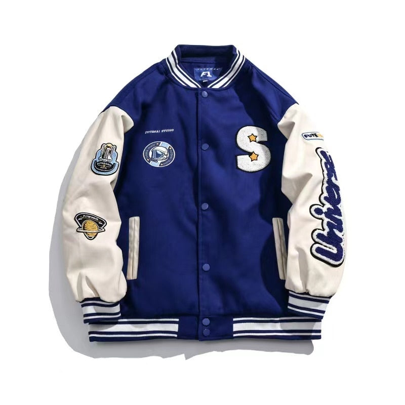 2021 street retro Letter embroidery baseball uniform cotton bomber jacket women winter loose all-match casual thickened jacket