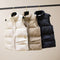 Solid Short Style Vest for Women Cotton Padded  Women's Winter Sleeveless Jacket with Zipper Stand Collar Casual Coats