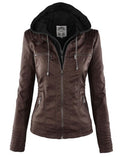 Gothic Faux Leather Jacket Women 2019 Hoodies Winter Autumn Motorcycle Jacket Black Outerwear Faux Leather PU Basic Jacket Coat
