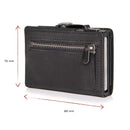 Vintage Crazy Horse Leather Men Wallets Luxury  RFID Protection Mini Metal Wallet  Zipper Coin Pocket  for Men and Women