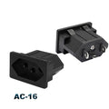 IEC320 C14 Electrical AC Socket 3 pin red LED 250V Rocker Switch 10A fuse female male inlet plug connector 2 pin socket mount