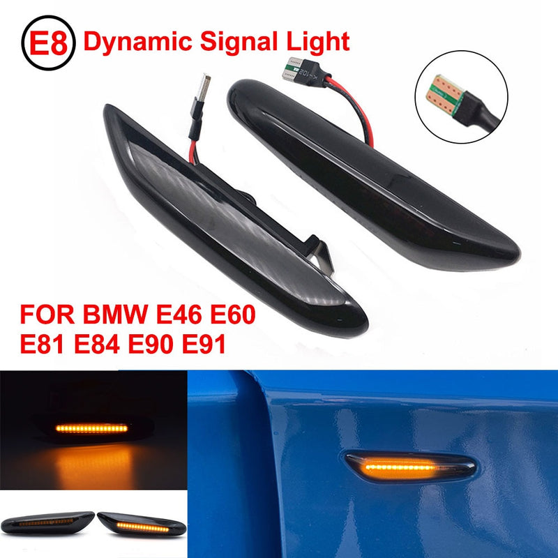 For BMW E60 E90 E91 E81 E83 E88 E92 E82 E46 Dynamic Repeater Side Marker Mirror Indicator Blinker Flowing LED Turn Signal Light