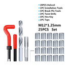 XCAN Thread Repair Tool 25pcs M3/M4/M5/M6/M7/M8/M10/M12/14 for Restoring Damaged Thread Spanner Wrench Twist Drill Bit Hand Tool