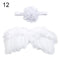 2pcs/set Cute Newborn Angel Feather Wings with Baby Girl Rose Flower Headband Hair Accessories for Infant Photography Props