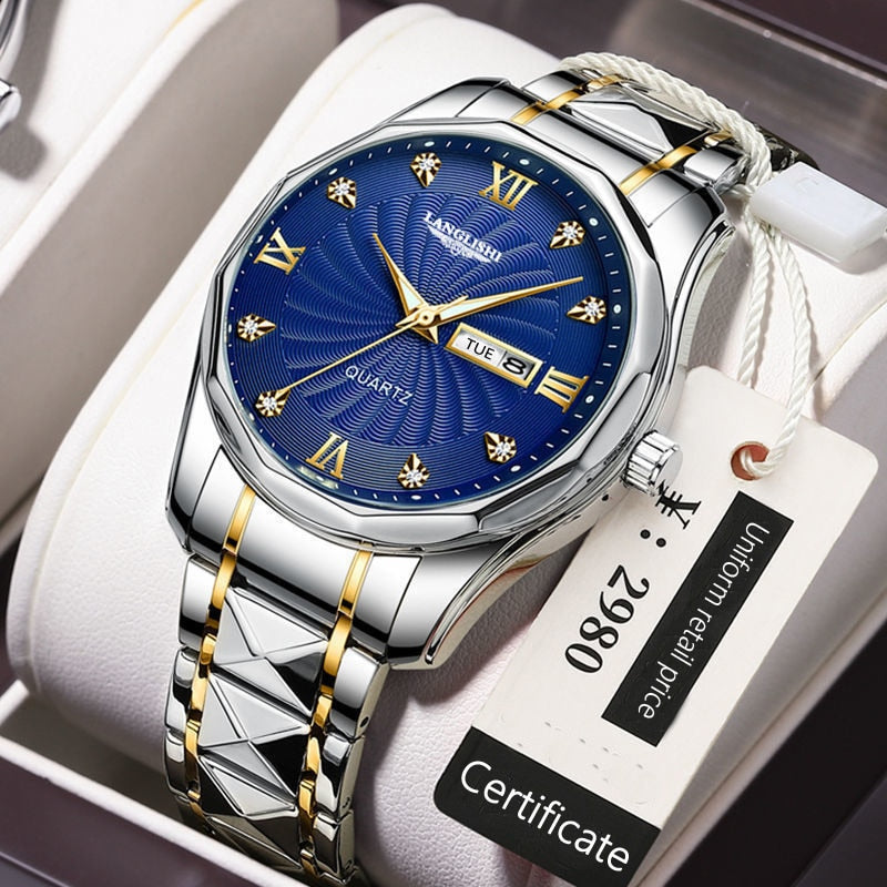 Free Dropping Role Watch Men Quartz Mens Watches Top Luxury Brand Watch Man Gold Stainless Steel Relogio Masculino Waterproof