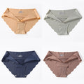 4 PCS/Lot Seamless Panties For Women Plain Panties Slip Silk Female Underwear Soft Thin Light Panti Culotte Femme Underpants