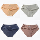 4 PCS/Lot Seamless Panties For Women Plain Panties Slip Silk Female Underwear Soft Thin Light Panti Culotte Femme Underpants