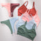 Sexy Women Bra Set Seamless Bra and Pantys Set Sexy Lingerie Set Rib Crop Top Female Brassiere Low Wasit Thong Fitness Underwear