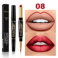 2 IN 1  Lip Liner Waterproof Matte Lipstick Pencil Contour Tint Sexy Red Matte Long Lasting Moisturizer Lipliner Cosmetics TSLM1