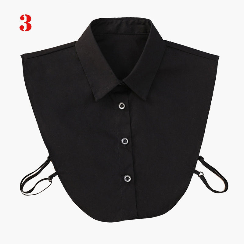 Women Cotton Lace Fake Collar Blouse Vintage Detachable Collar Women&