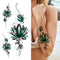 Death Skull Flower Temporary Tattoo For Women Girls Snake Bird Peony Tattoo Sticker Black Fake Blossom Sexy Tatoo Transfer Adult