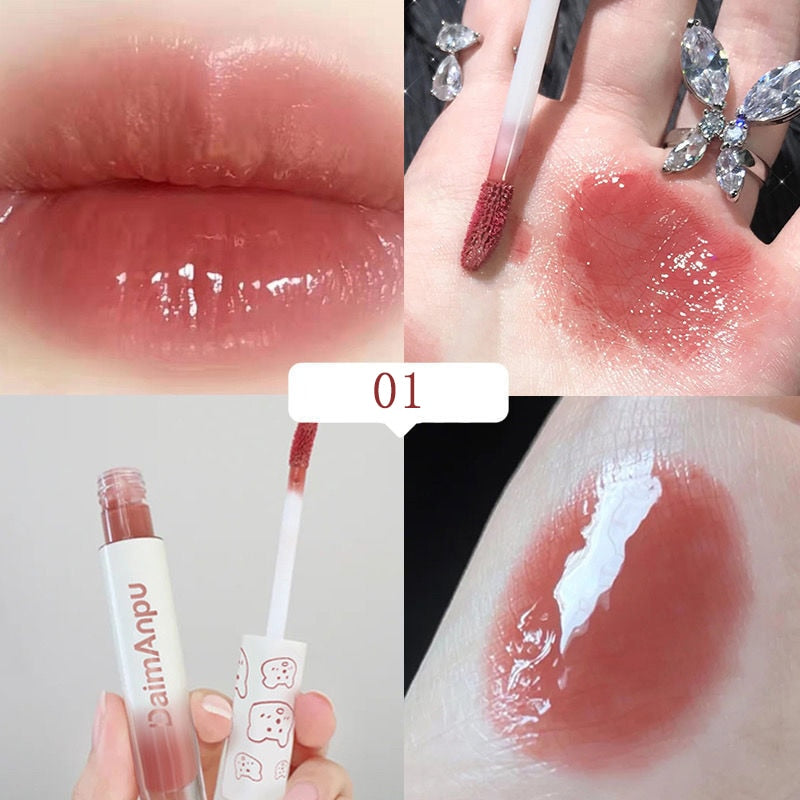 Cute Mirror Lipstick Makeup Matte Texture Waterproof Long Lasting Sweat Resistant Rich Color Silky Lip Glaze Lip Tint Maquillaje