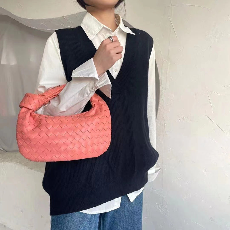 2022 Fashion woven bag luxury designer handbag brand women tote bag lady shoulder bags PU spring bags leather casual handbag