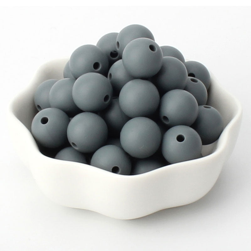 12mm 20pcs Silicone Baby Beads Round Teether Teething Beads DIY Pacifier Chain Necklace Pendant Toys BPA Free Baby Accessories