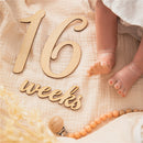 19pcs Wooden Baby Milestone Card For Newborn Baby Photography Engraved Age Milestone Wood Card Month Sticker Newborn Gifts