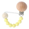 Baby Pacifier Chain Wooden Handmade Chain Silicone Wooden Plastic Clip  Baby Nipple Clips Teether Necklace baby Chew accessories