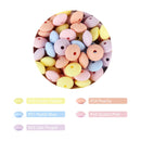 30pcs Silicone Lentil Beads BPA Free Food Grade Rodent DIY Charms Newborn Nursing Accessory Teething Necklace 12mm Abacus Bead