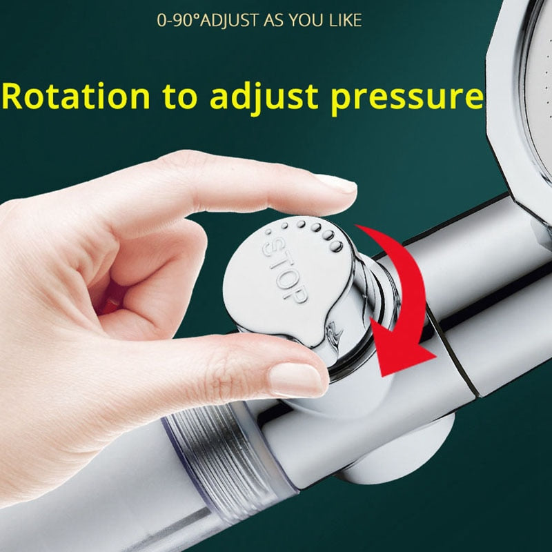 Strong Pressurization Spray Nozzle Water Saving  Rainfall 360 Degrees Rotating With Small Fan Washable Hand-held Shower Head