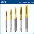 HSS Titanium Coating Screw Tap Drill Bit M2 M2.5 M3 M3.5 M4 M5 M6 M8 M10 M12 Metric Straight Flute Thread Tap Hand Tools