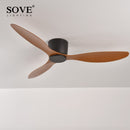 SOVE Modern Black White Low Floor DC Motor 30W Ceiling Fans With Remote Control Simple Ceiling Fan Without Light Home Fan 220V