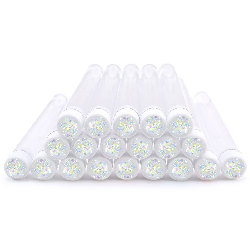 20pc Reusable Eyebrow Brush Tube Leopard Serpentine Diamond Flask Mascara Wand Dust-proof Eyelash Extension Supplies Makeup Tool