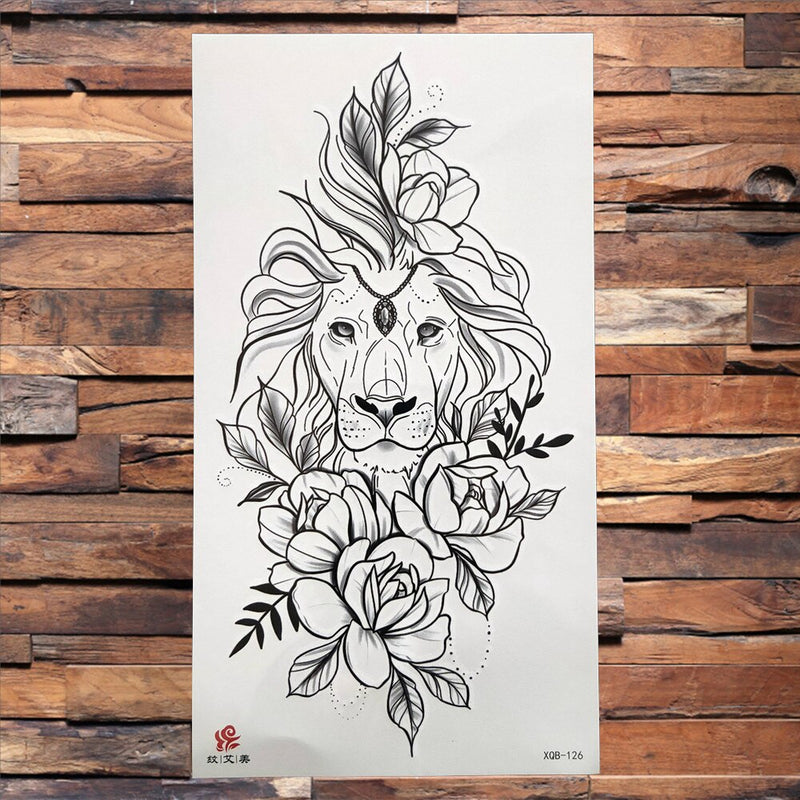Watercolor Rose Flower Temporary Tattoo For Women Kids Girls Cherry Fake Tattoos Sticker Sexy Lotus Henna Waterproof Tatoo Waist