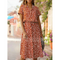 2021 Summer Polka Dot Dress Ladies Leopard Print Shirt Dress, Bohemian, Mid-length, High Waist, Beachwear, Vacation, Summer
