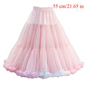 Women Lolita Cosplay Petticoat A-Line Puffy Tutu Skirt Layered Tulle Ballet Dance Pettiskirts Big Bowknot Underskirt