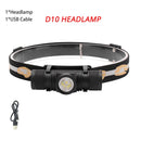 D10 / D25 Mini Head Lamp XML LED Headlight White Light Headlamp USB Rechargeable 18650 Head Light For Hunting Fishing Camping