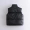Black Stand Collar Vests Women Fashion Zipper PU Leather Coats Women Elegant Autumn Winter Short Vests Female Ladies