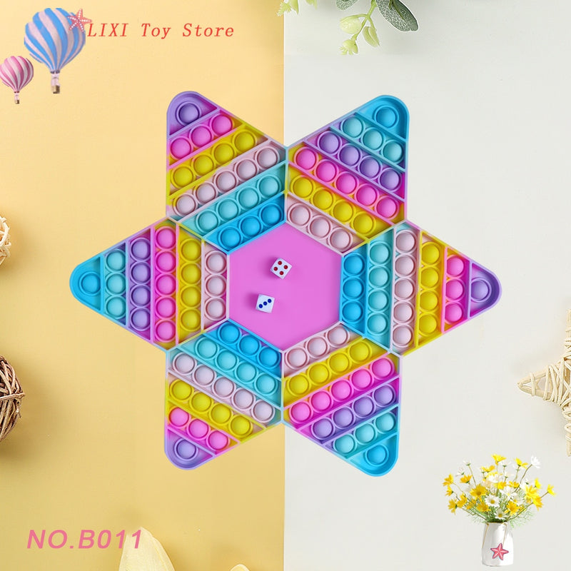 Rainbow Push Bubble Pop Fidget Stress Relief Squeeze Ball Toy for Kid Children Antistress Game Hand Simple Dimple Relax Adult