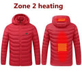 2021 NWE Men Winter Warm USB Heating Jackets Smart Thermostat Pure Color Hooded Heated Clothing Waterproof  Warm Jackets