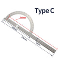 180 Degree Protractor Metal Angle Finder Angle Ruler Woodworking Tools Measuring Ruler Angle Meter Stainless Steel Goniometer