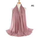 Muslim Bubble Chiffon Hijab Scarf Women Solid Color Soft Long Shawls and Wraps Georgette Head Scarves Ladies Hijabs