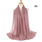 Muslim Bubble Chiffon Hijab Scarf Women Solid Color Soft Long Shawls and Wraps Georgette Head Scarves Ladies Hijabs