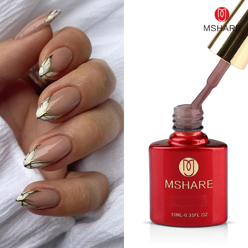 MSHARE 10ml Milky White Builder Nail Extension Gel Self leveling Nails Quick Building Clear Pink Nail Tips UV Led Gel Soak Off