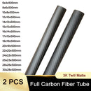 2pcs Length 500mm carbon fiber tube high composite hardness material 3K Twill matte for plant protection aircraft