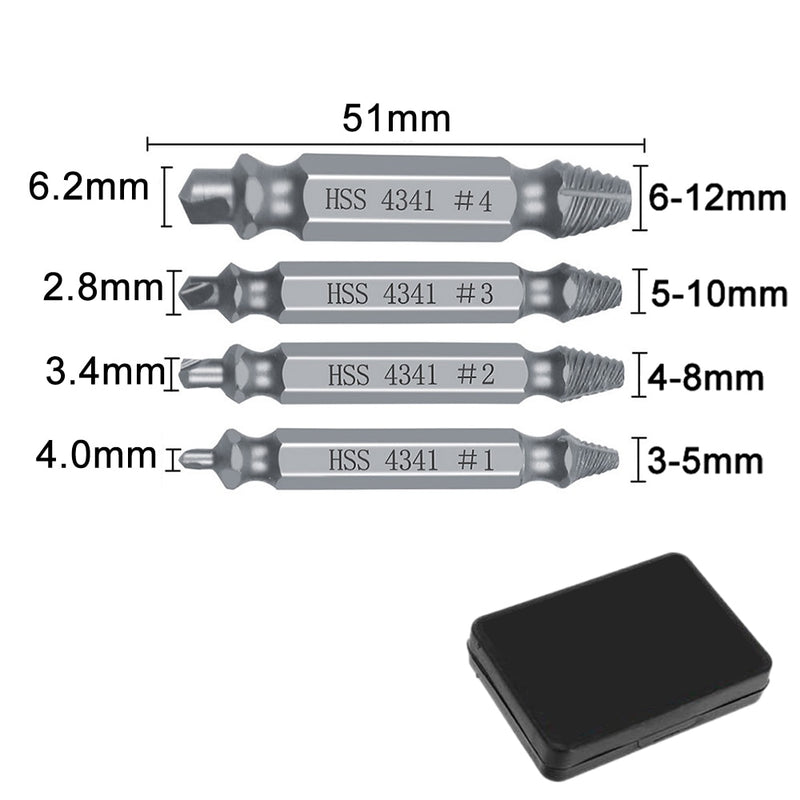4/5/6 PCS Damaged Screw Extractor Drill Bit Set Stripped Easily Take Out Broken Screw Bolt Remover Extractor Demolition Tools