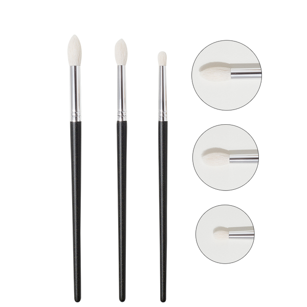 Shinedo 3 Pcs Goat Hair Tapered Crease Blending Brush Eyeshadow Make Up Cosmetic Kit Maquiagem Smudge Eye Makeup Brushes