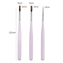 3Pcs Acrylic French Stripe Nail Art Liner Brush Set 3D Tips Manicure Ultra-thin Line Drawing Pen UV Gel Brushes Painting Tools