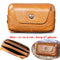 Real Leather men Casual Design Small Waist Bag Cowhide Fashion Hook Bum Bag Waist Belt Pack Cigarette Case 5.5&quot; Phone Pouch 1609