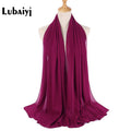 Muslim 2021 New Chiffon Hijab Scarf Women Solid Color Soft Long Shawls and Wraps Islamic Head Scarves Fashion turbante mujer